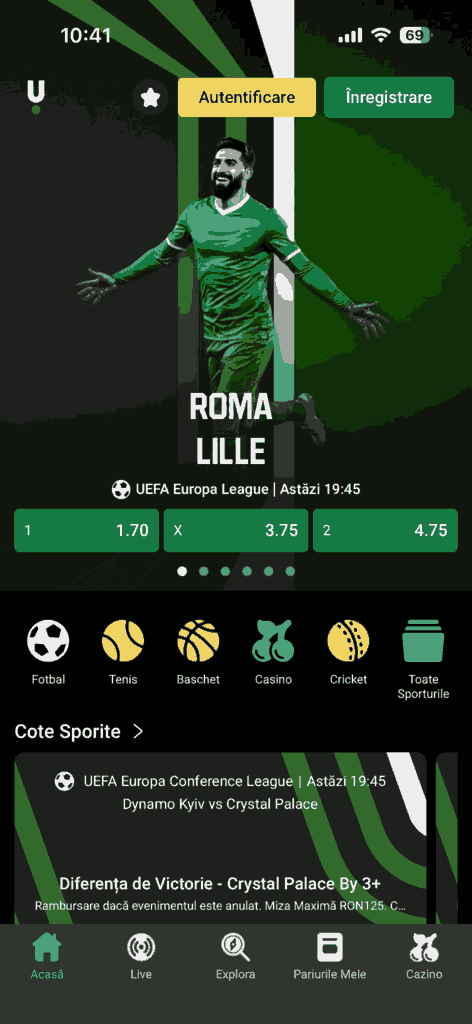Pariuri sportive Unibet app