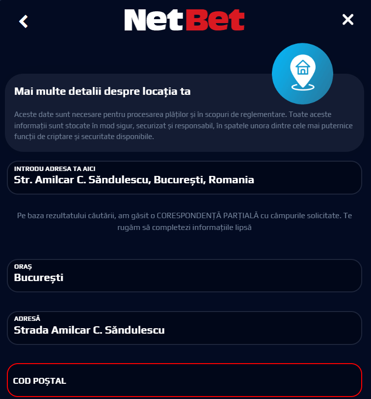 netbet cont nou adresa